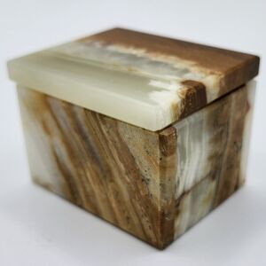 Brown & White Onyx Trinket Box (Made In Pakistan)